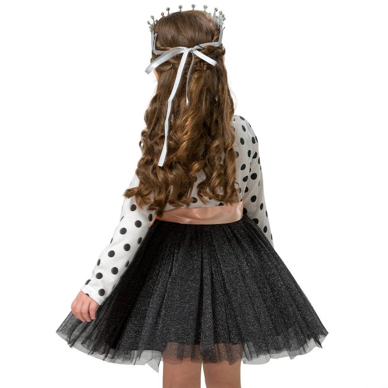 NNJXD Toddler Girl Polka Dotted Multilayer Ruffled Long Sleeve Tutu Party Dresses (3-4 Years, White) - Image 2